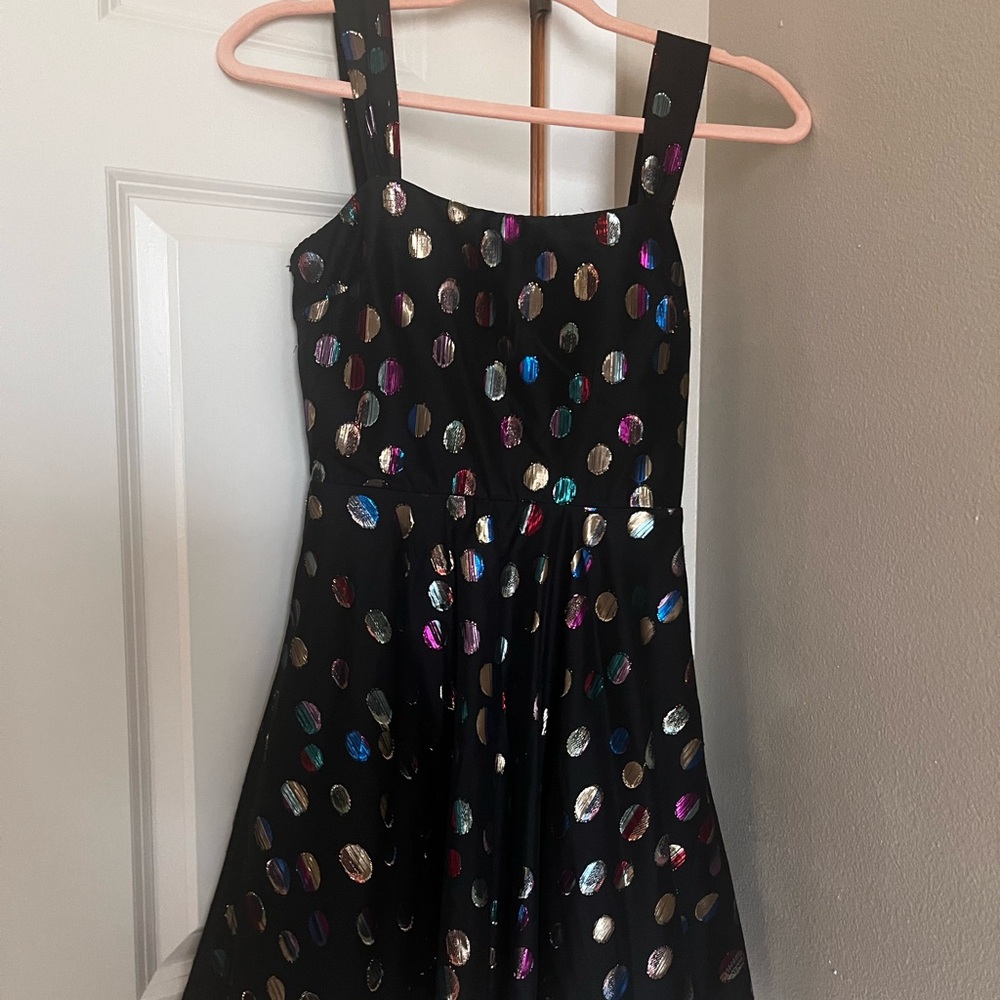 Black Dress with Colorful Polka Dots
